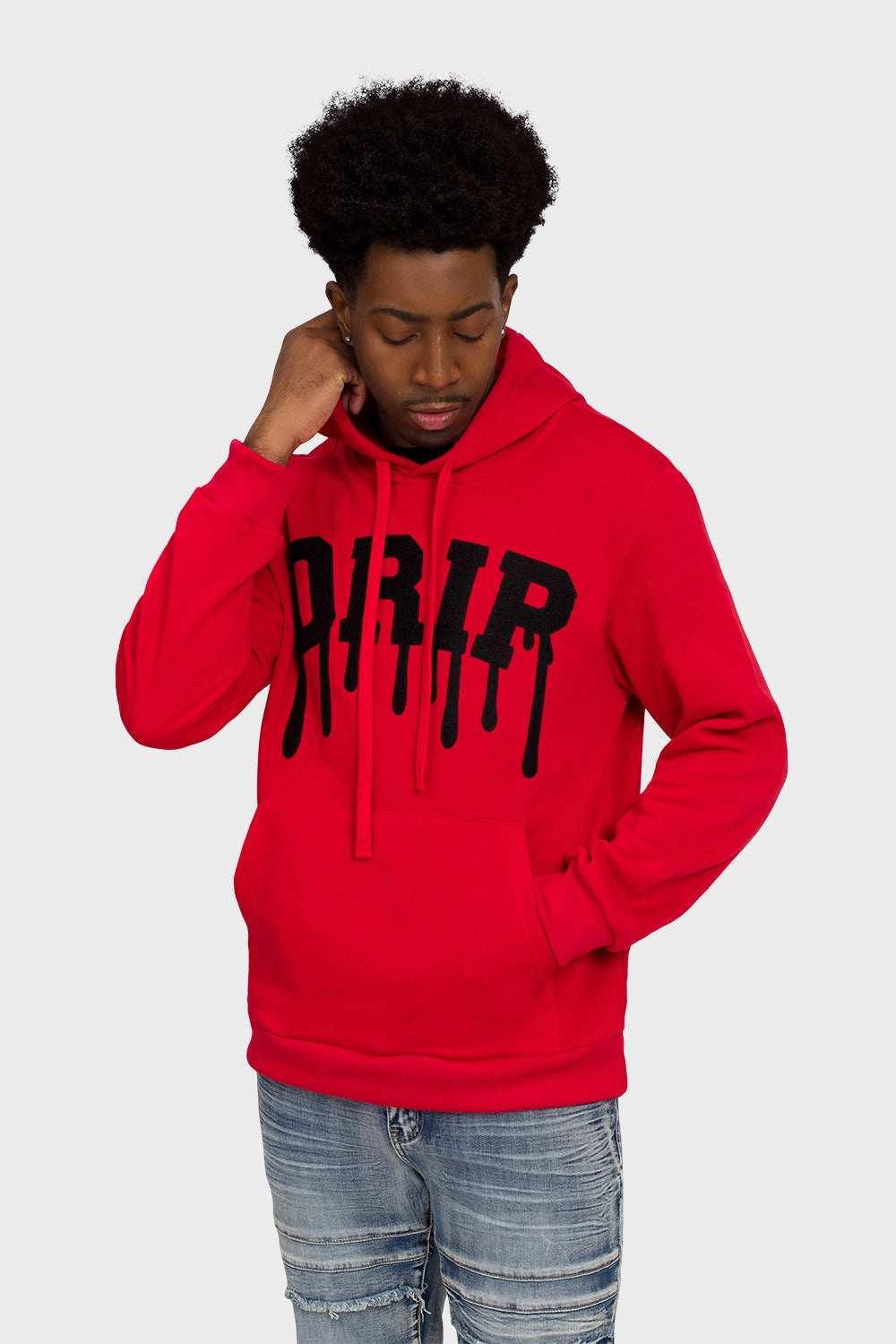 Drip Fleece Pullover Hoodie Enhanced Edge Binding Flexible Cuffs