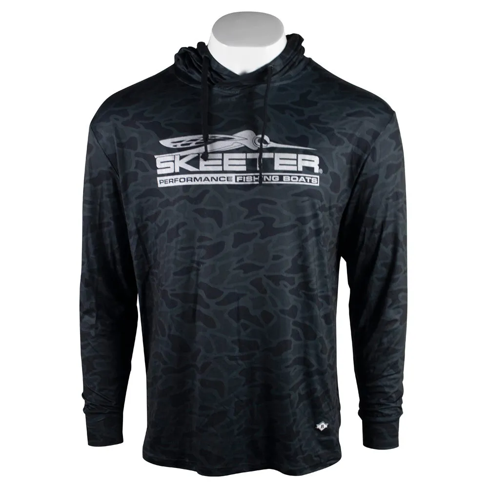 Skeeter Burlebo Performance Hoodie - Black Camo Casual Stretch Fit Flex