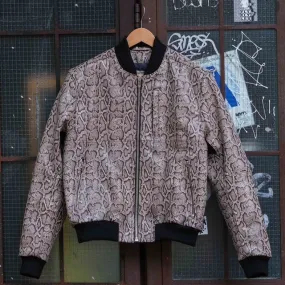 Everyday Fit Style THE MARCY Leather Bomber - Snake Print