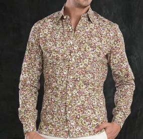 Gradient effect Functional Comfort Olive Green Maroon prints on White