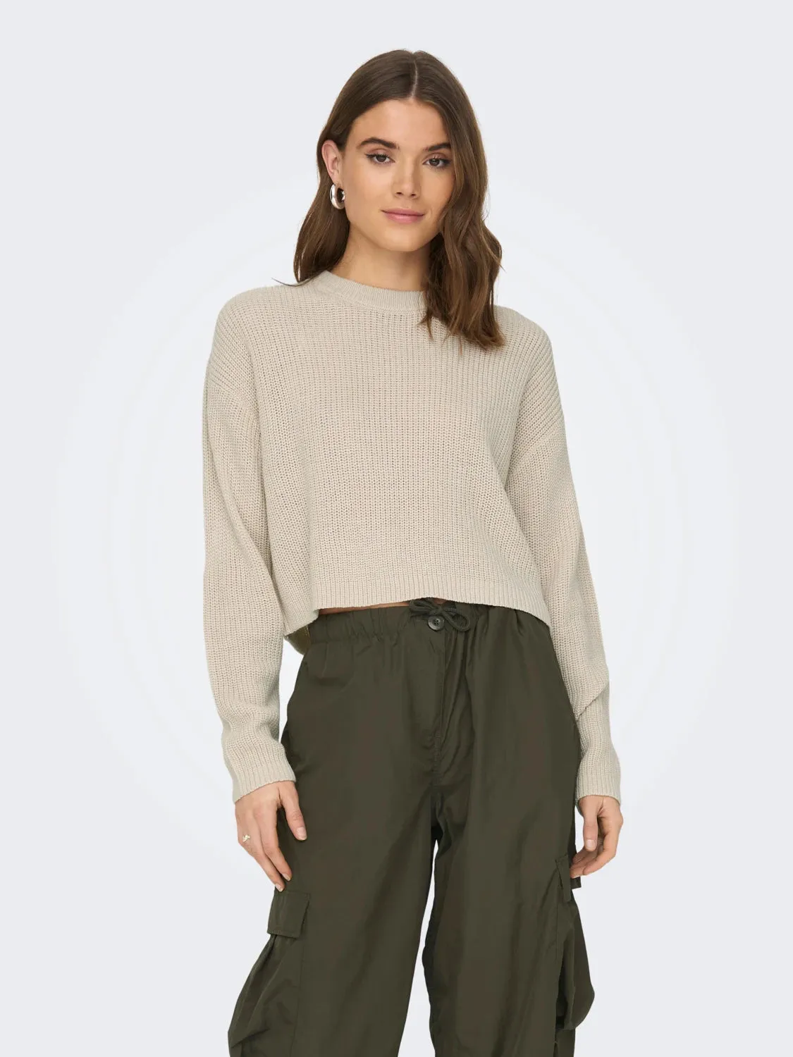 Anti Pilling Finish Relaxed Layers Malavi Cropped Pullover