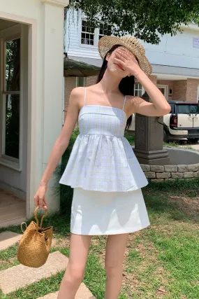 Mimi Checks Strappy Top Sage (Restock) Garment Dyed Finish