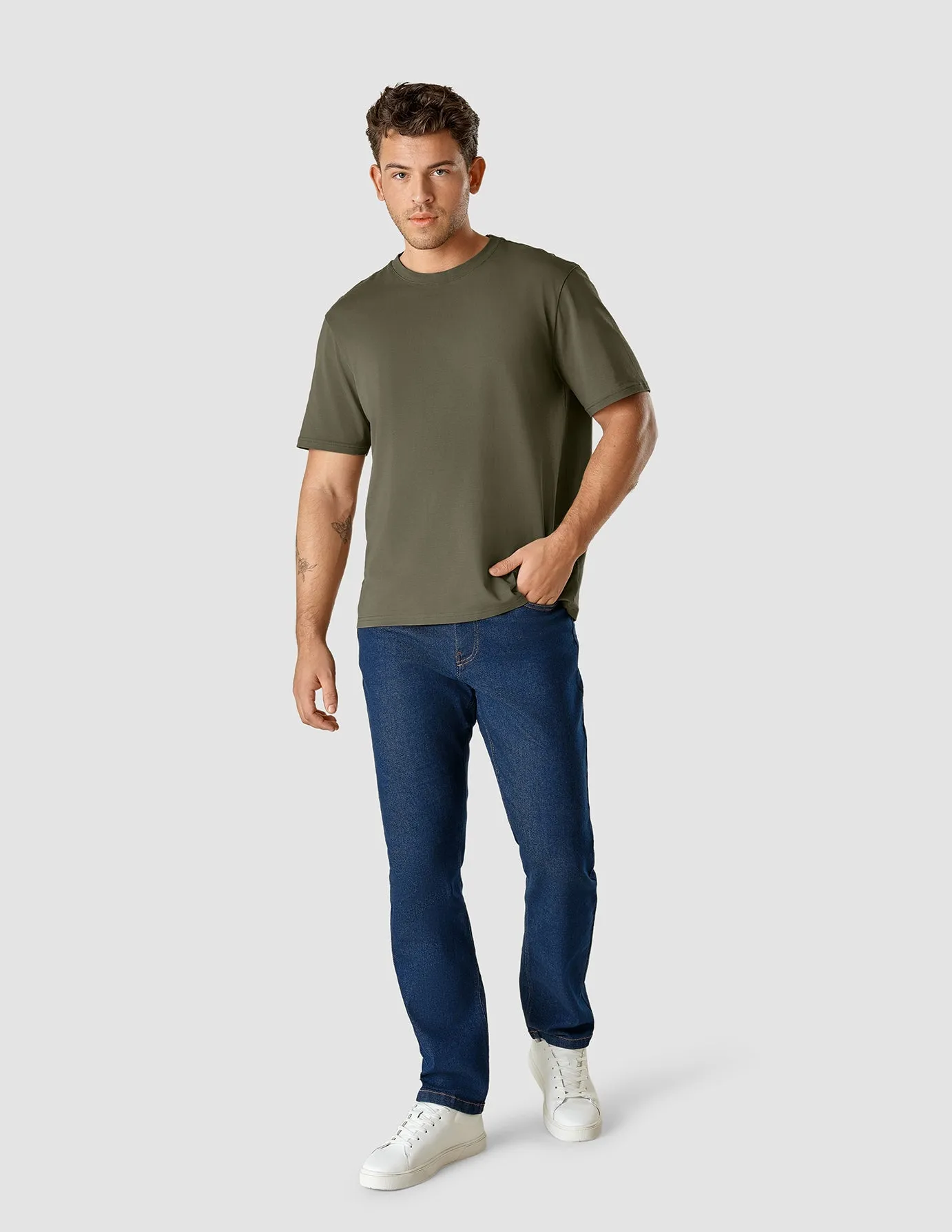 Supima T-Shirt Box Fit Remote Green Fit For Comfort Sport Performance Fit