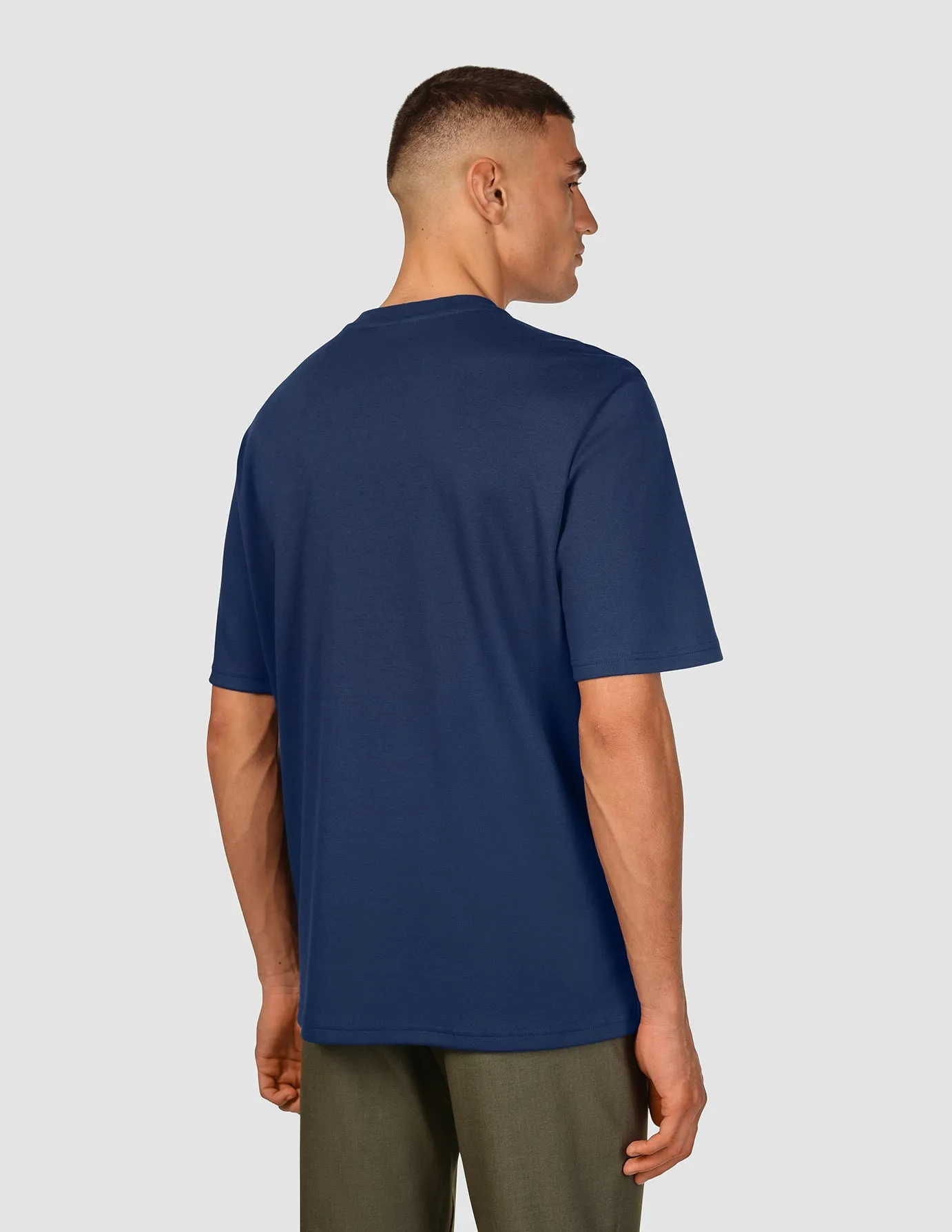 Casual Style Wear Heavy Box Fit T-shirt Navy