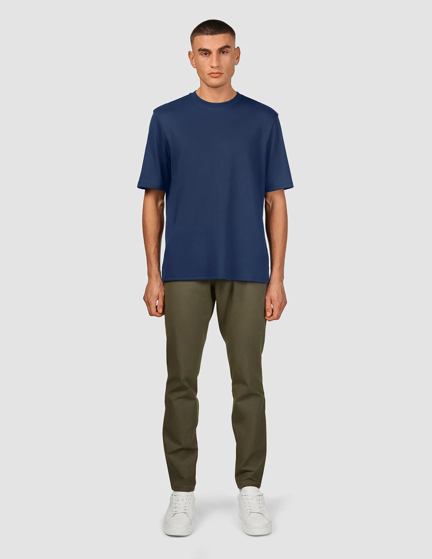 Heavy Box Fit T-shirt Navy Casual Flex Fit