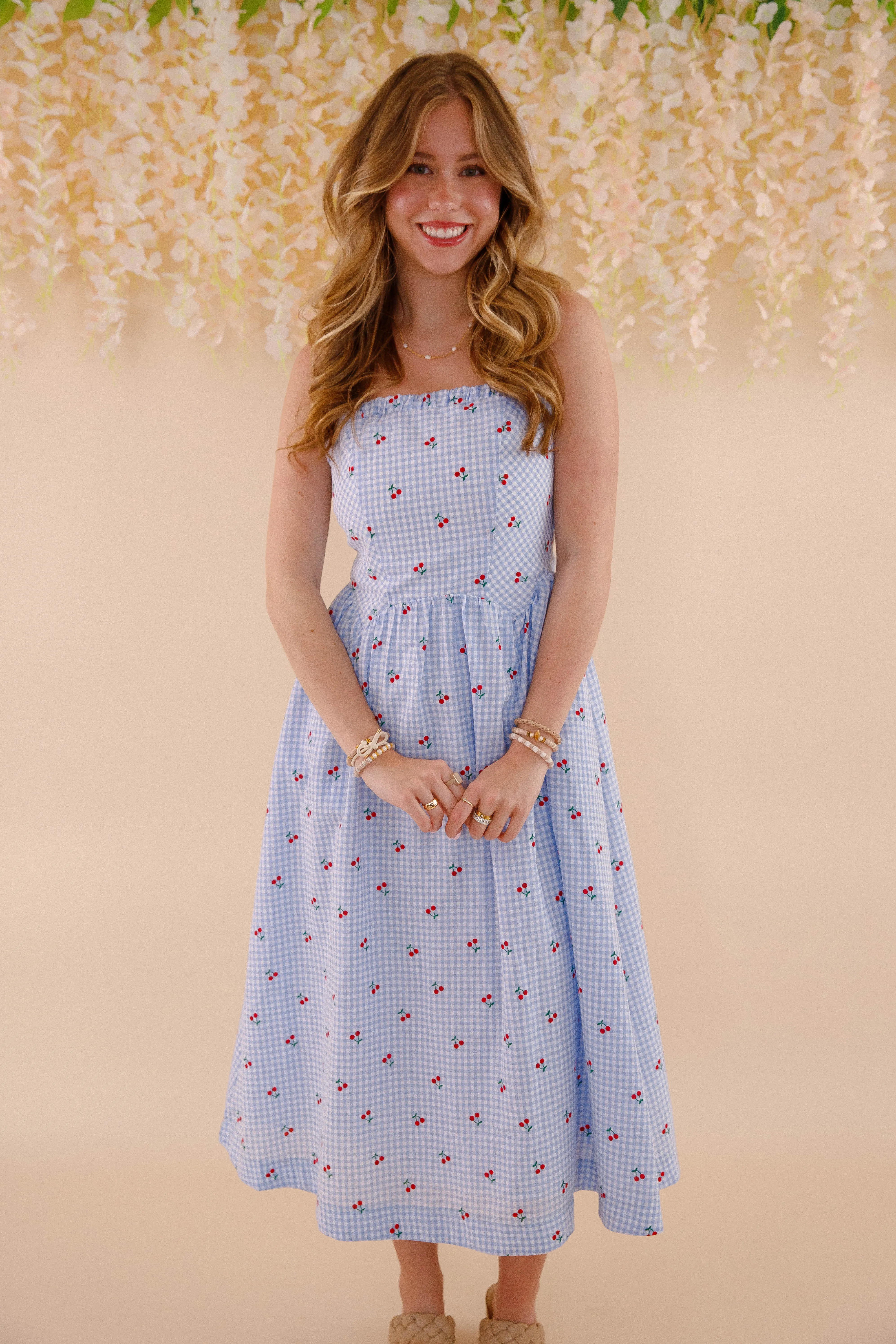 The Cherry On Top Midi Dress Subtle Elegance DoubleLayeredMaterial