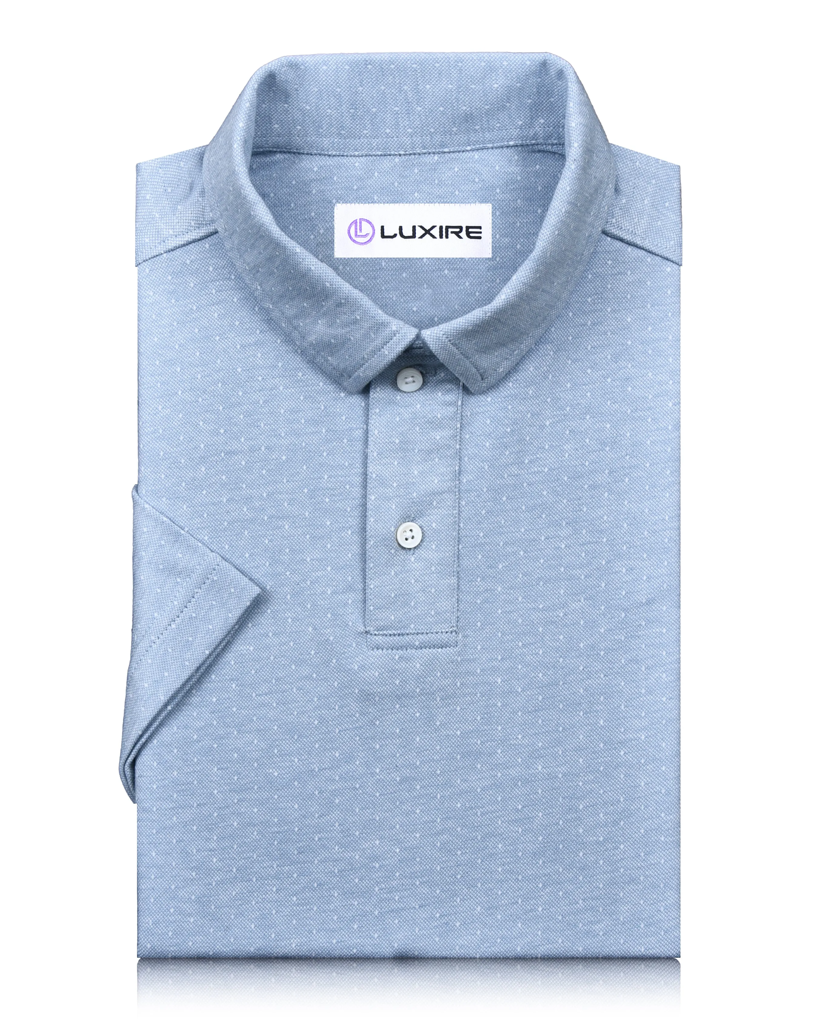 Active Layering Light Blue Dotted Polo T-Shirt