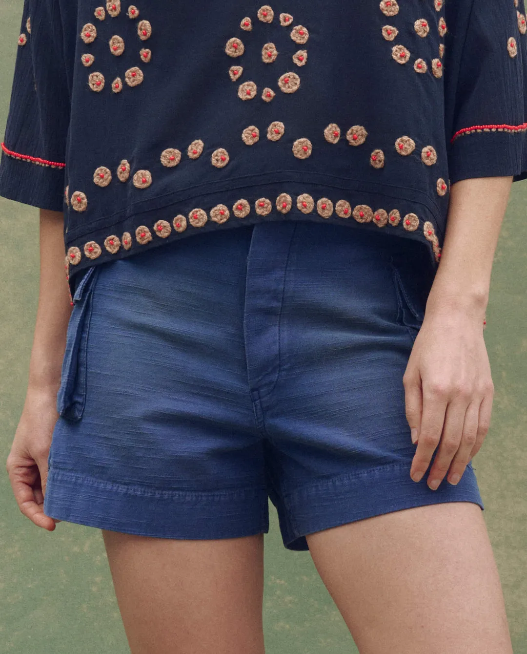 The Great Cargo Fatigue Short in Vintage Blue Non Binding Waist