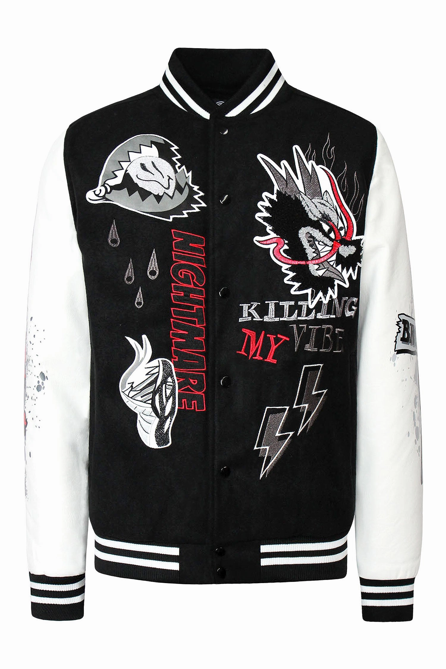 Bold Statement Patched Varsity Molton Jacket