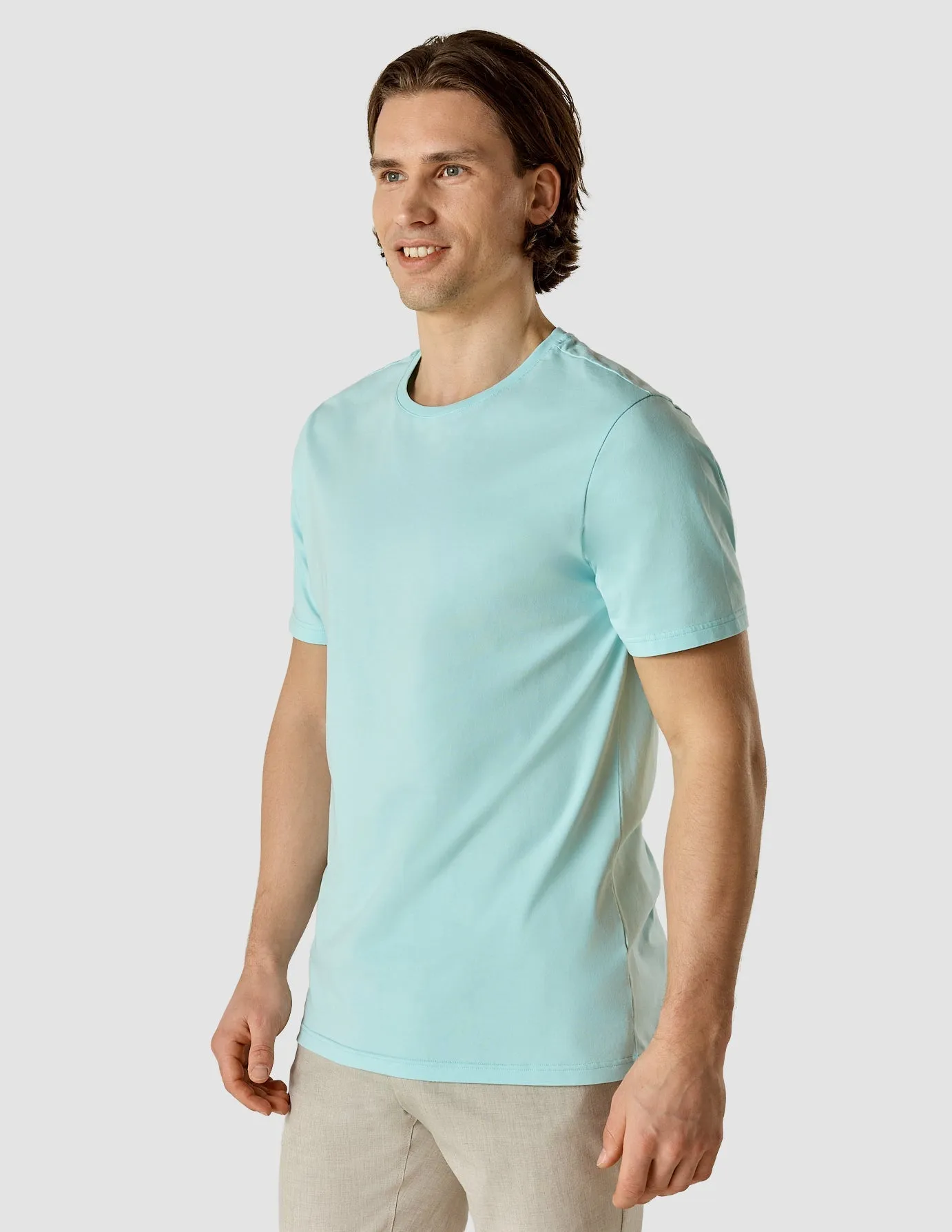 Hypoallergenic Textile UV Protective Fabric Supima T-shirt Aqua