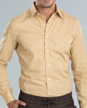 Mini Florals On Beige Shirt Artistic Design