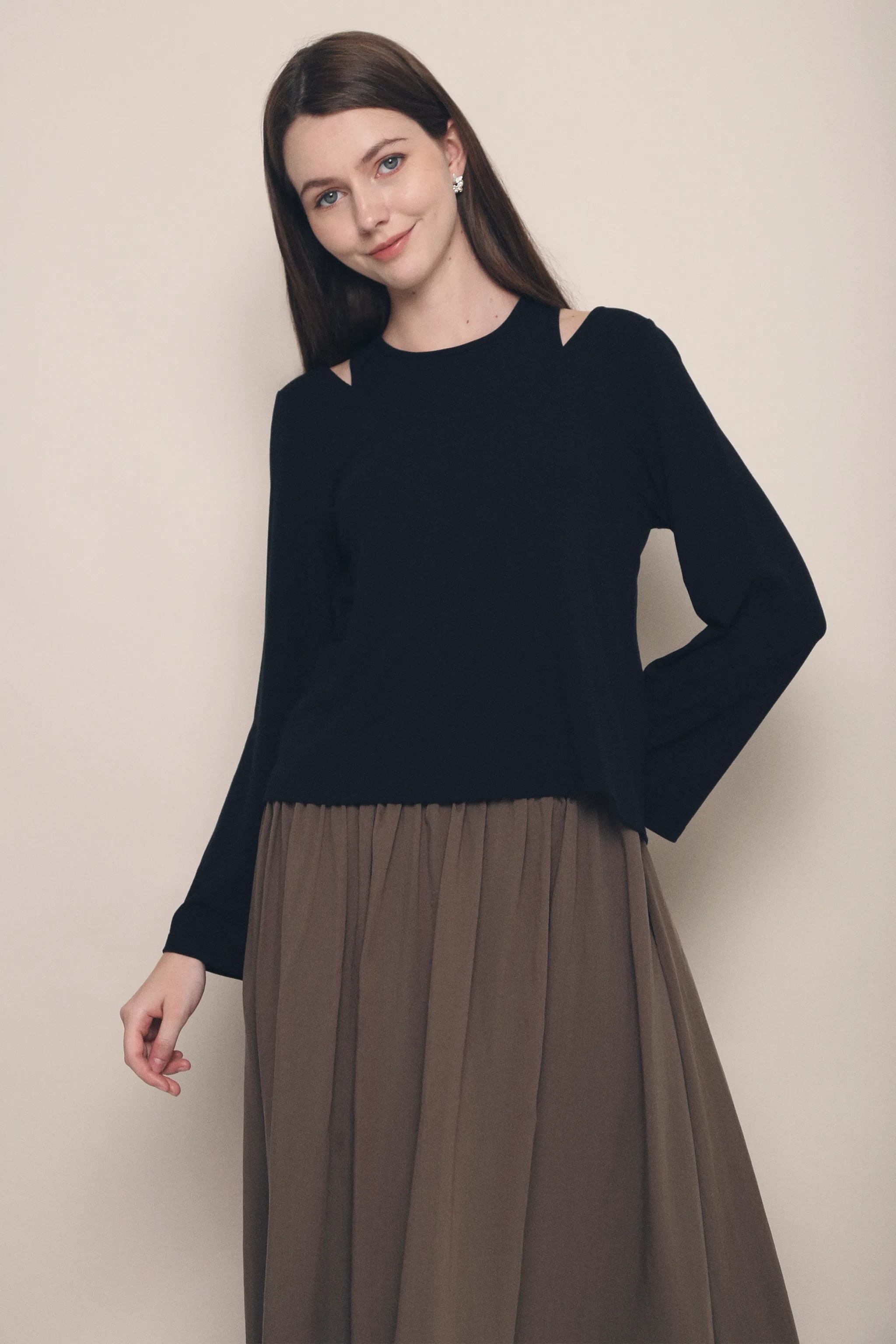 HighDensity Weave NonIrritatingStitching Bora 2-Piece Everyday Top Black