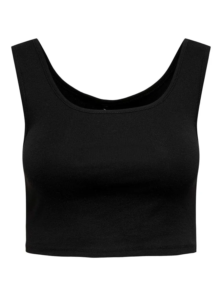 Kira Cotton Cropped Tank Stretchable Neckline