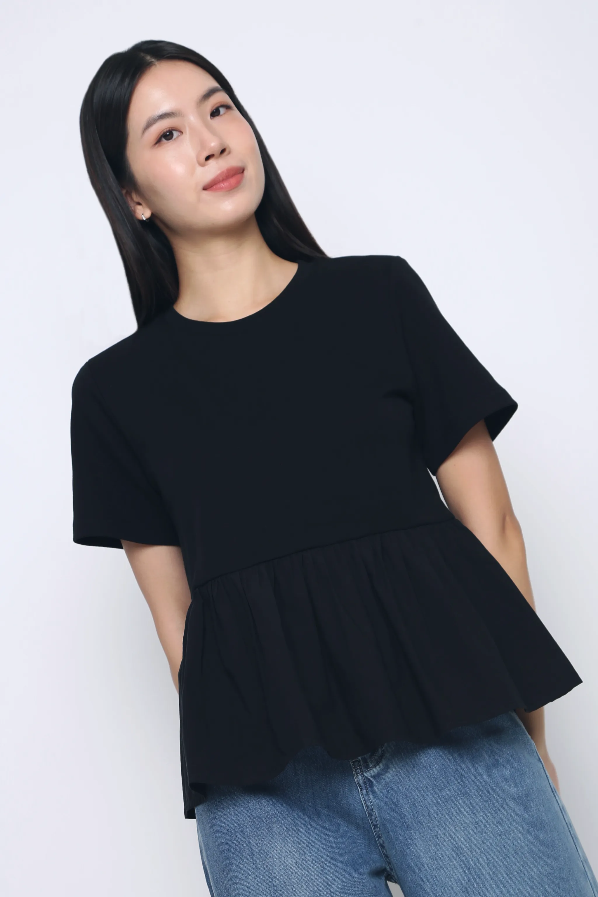 ChafeFreeEdging Sightseer Babydoll Top Black