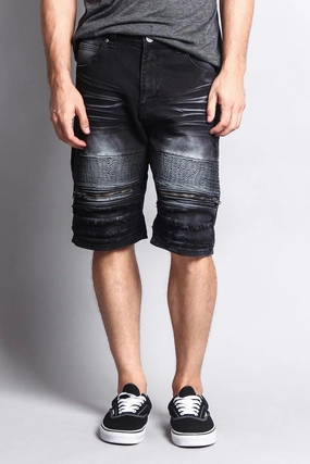 Faded Zipper Front Biker Shorts sporty wear