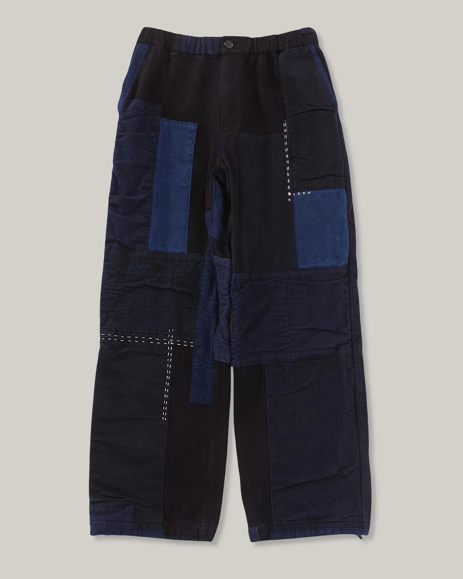 Magnetic Closures BLUE BLUE JAPAN PURE INDIGO SASHIKO NENRIN DRAWSTRING PANTS - INDIGO