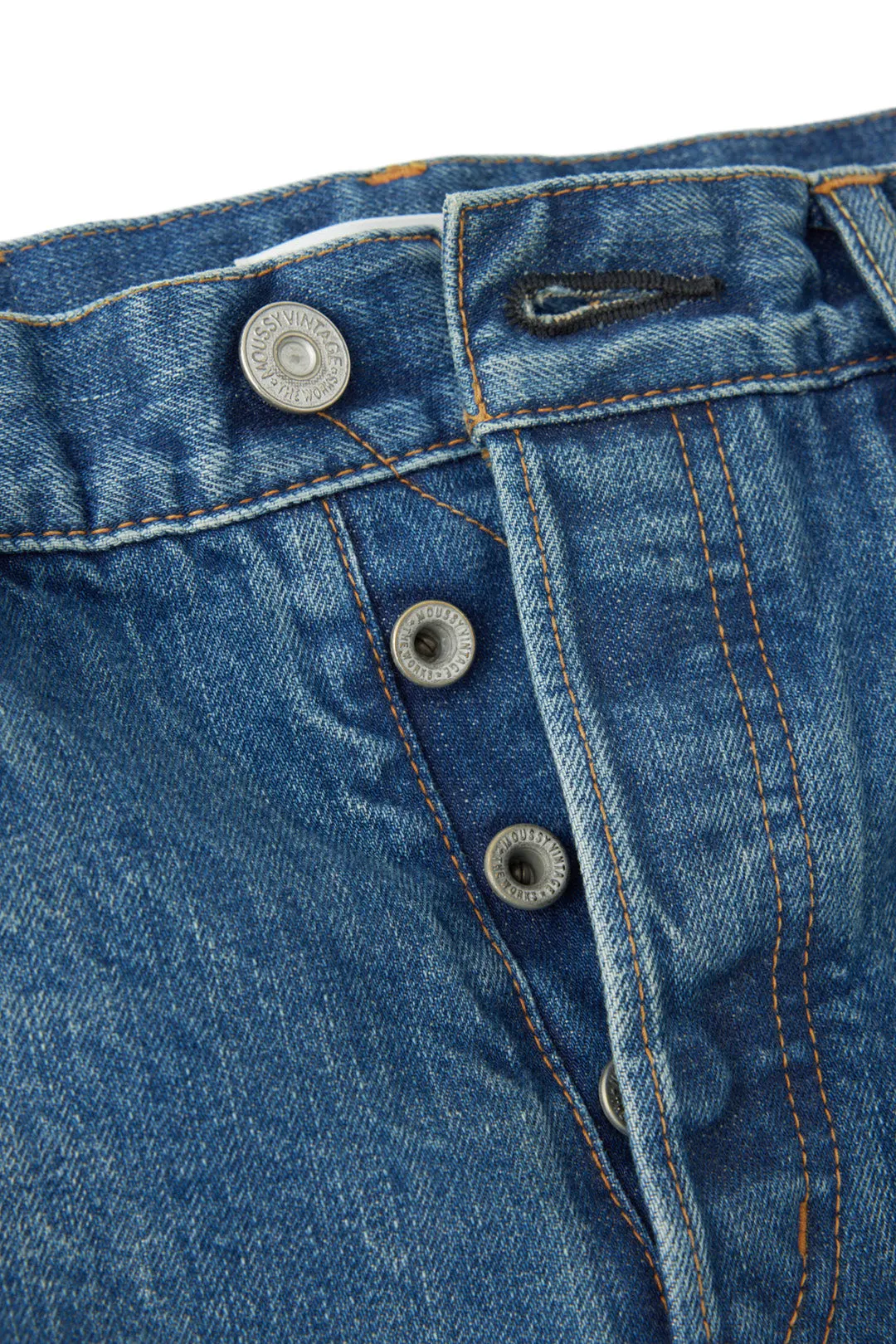 Brunch Outfit Classic Wear Luxury High Quality Eco Friendly Moussy Denim Hopewell Selvedge Jeans in Dark Blue