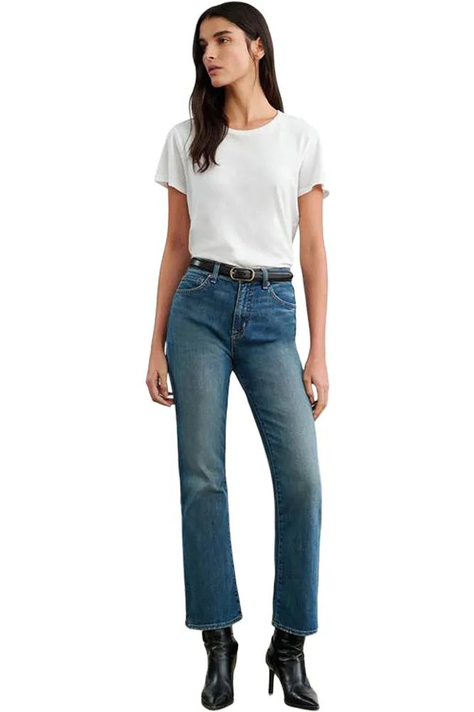 High-Quality Fabric Weekend Style Stretch Bold Look Nili Lotan Boot Cut Jean in Classic Wash
