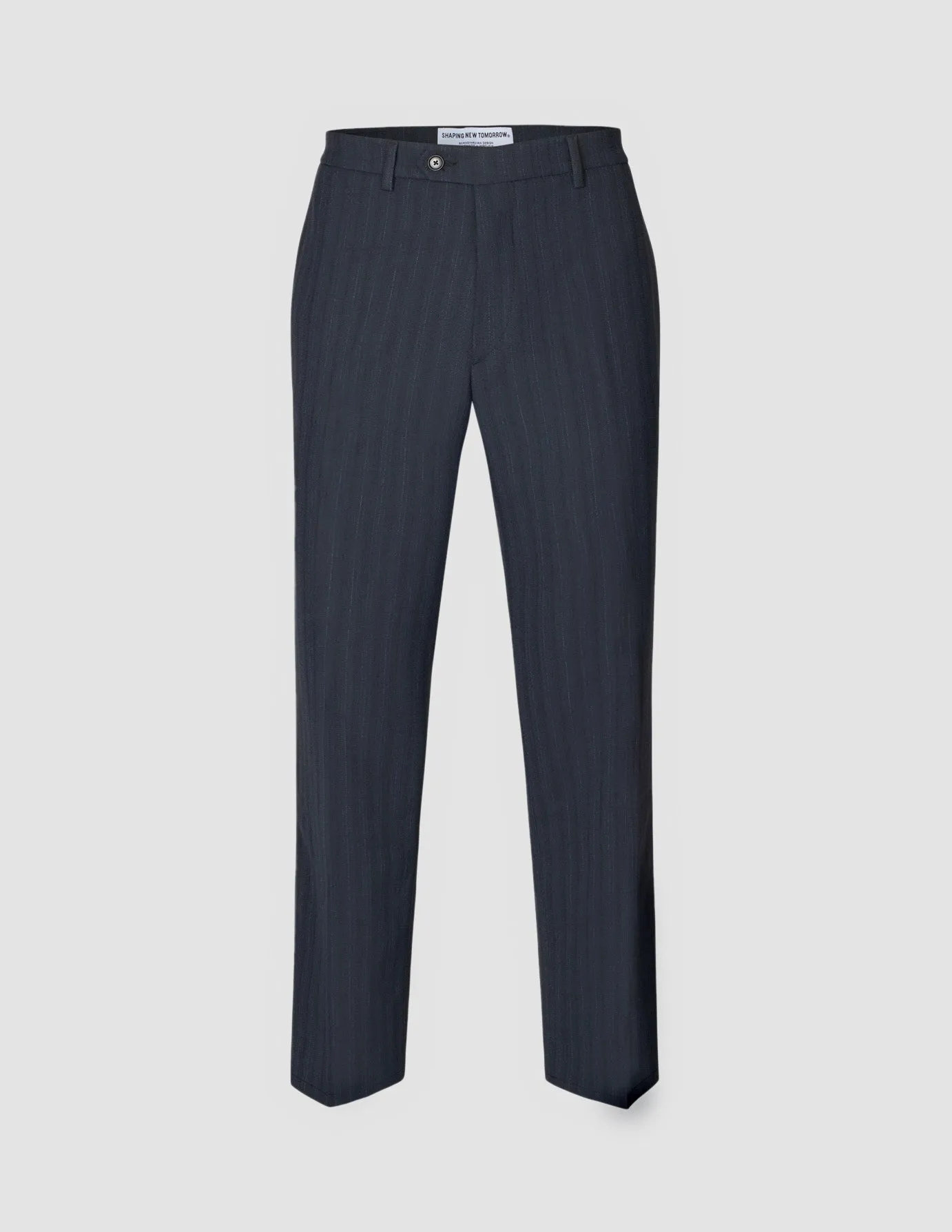 Heritage Pants Relaxed Fit Dark Navy Pinstripe Stretchy Material