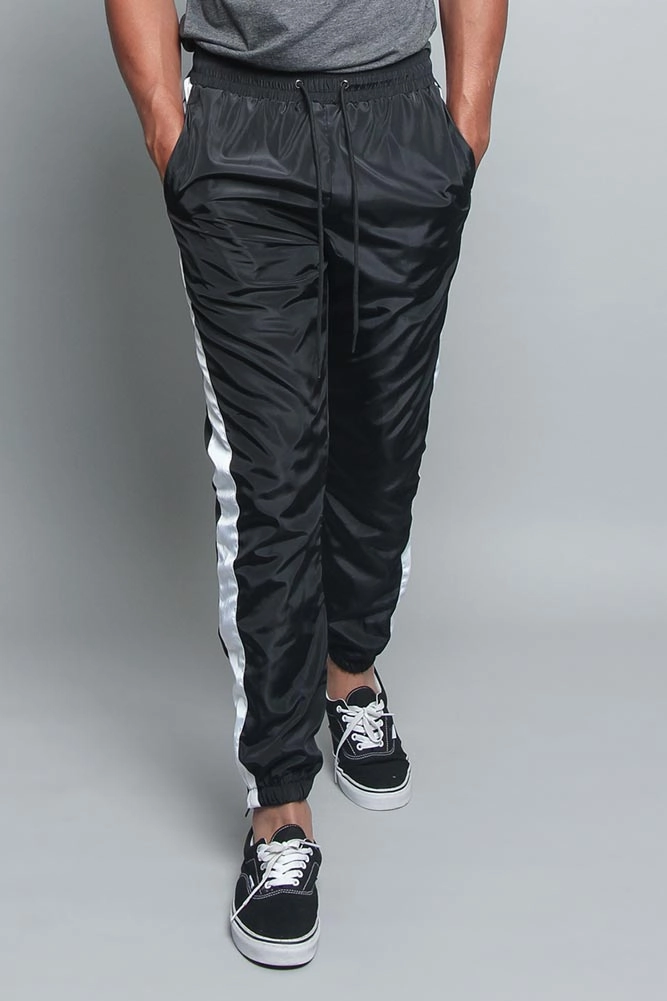 Light wash Striped Windbreaker Track Pants