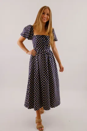 Paris in the Fall Midi Dress Flattering Waist Fit