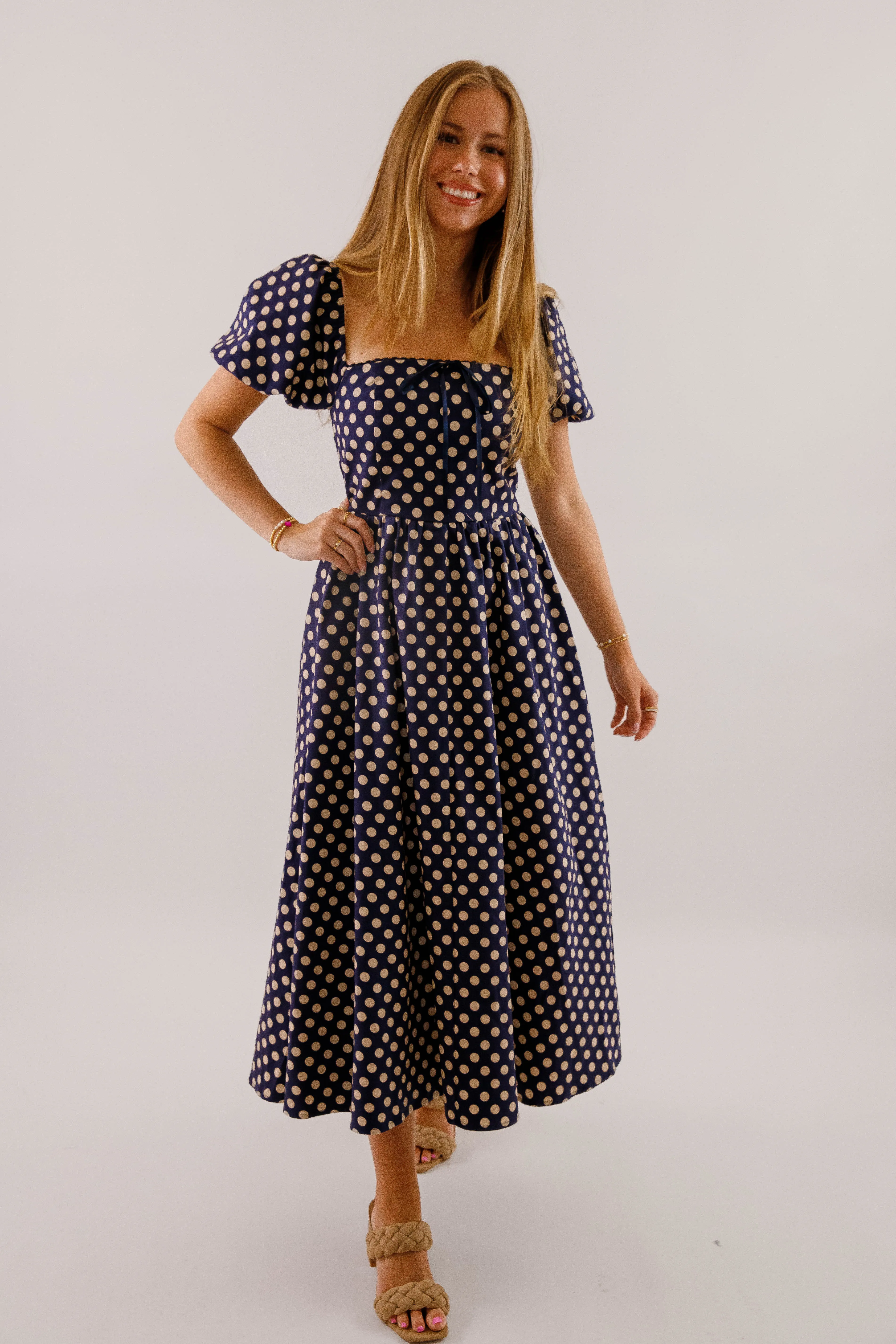 Paris in the Fall Midi Dress Flattering Waist Fit