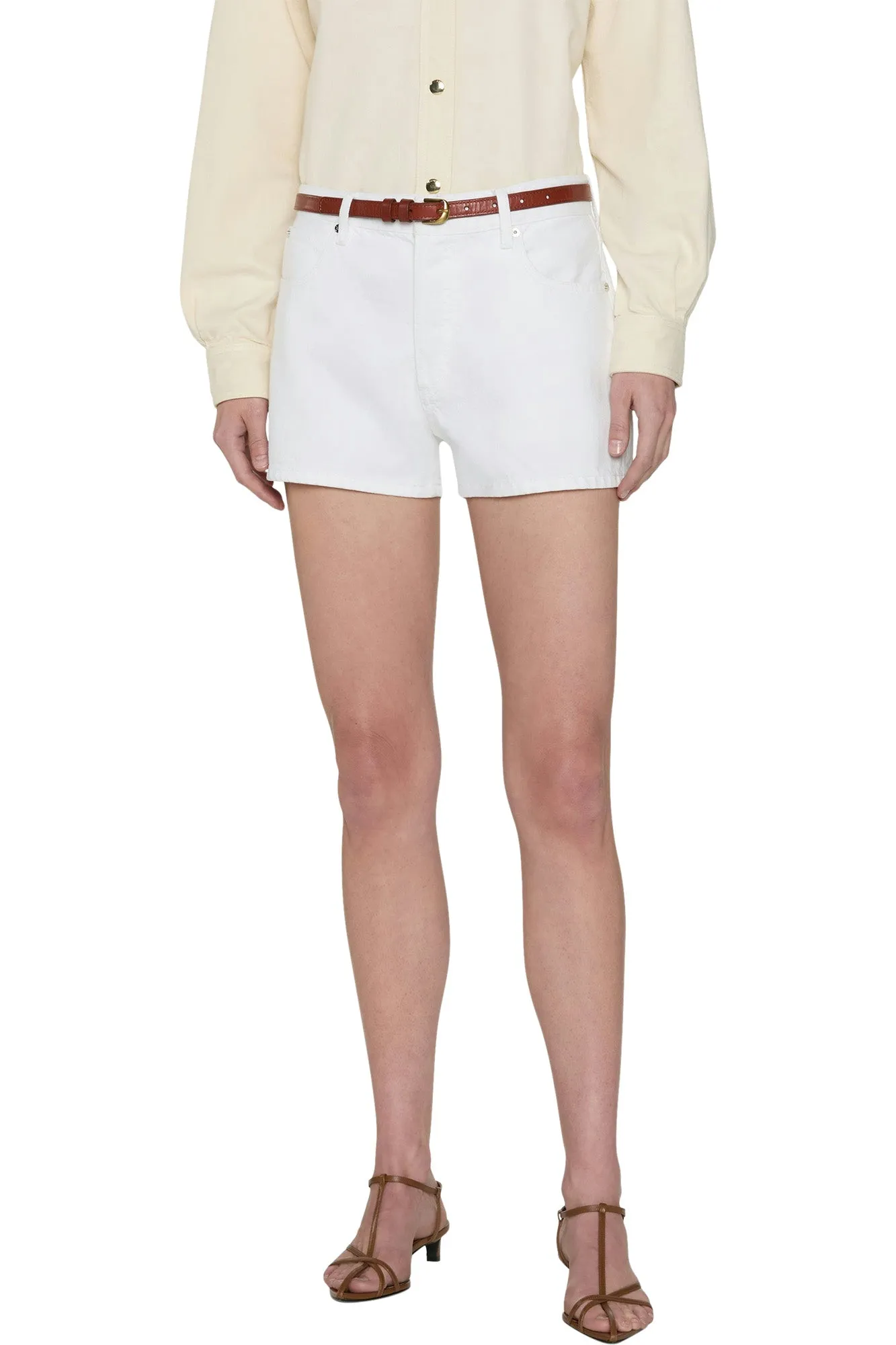 Frame Denim Hang Short in White Versatile Comfort Wear Wear Resistant Fabric
