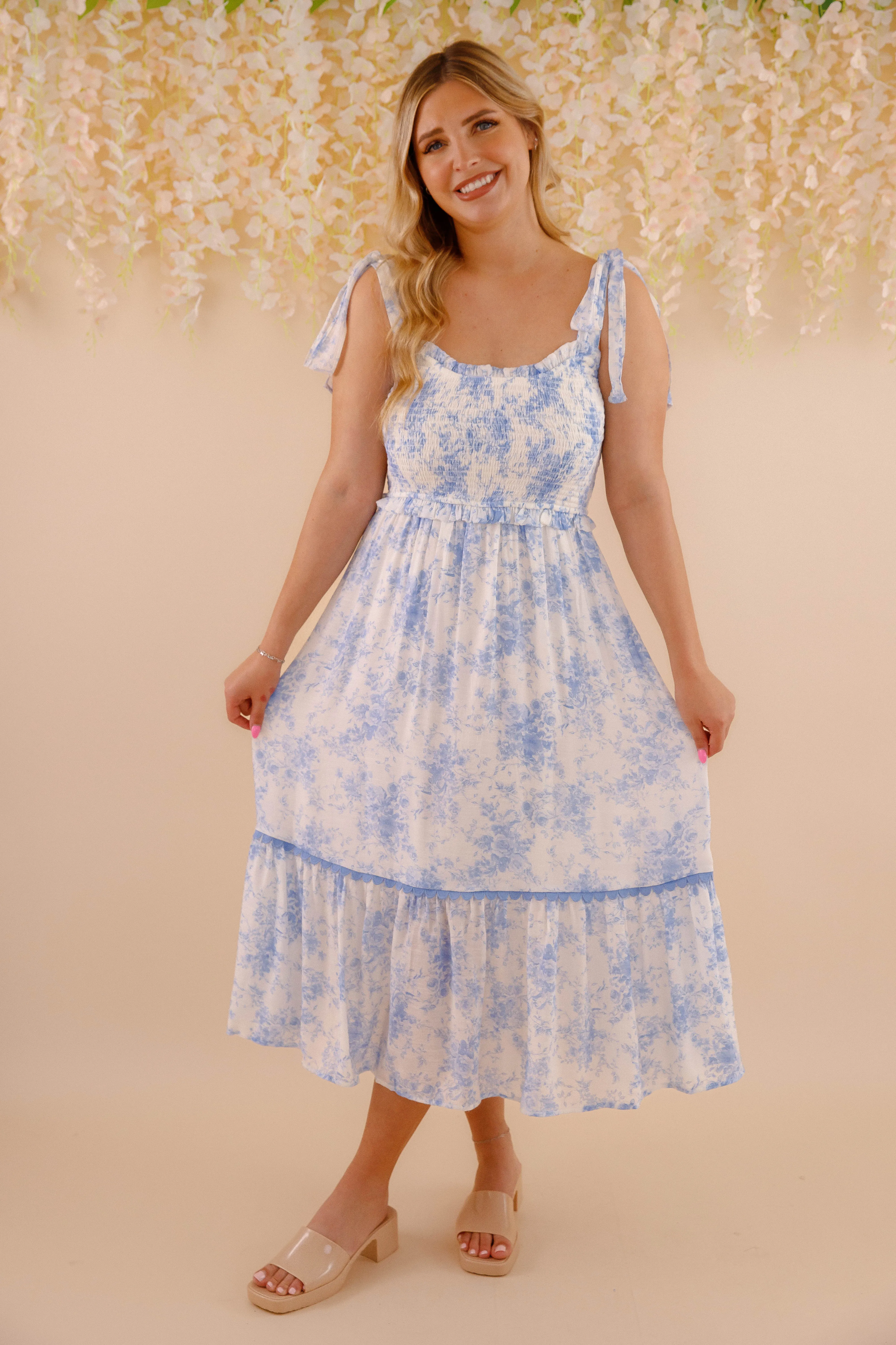 Work Vibes Like A Wish Midi Dress-Blue