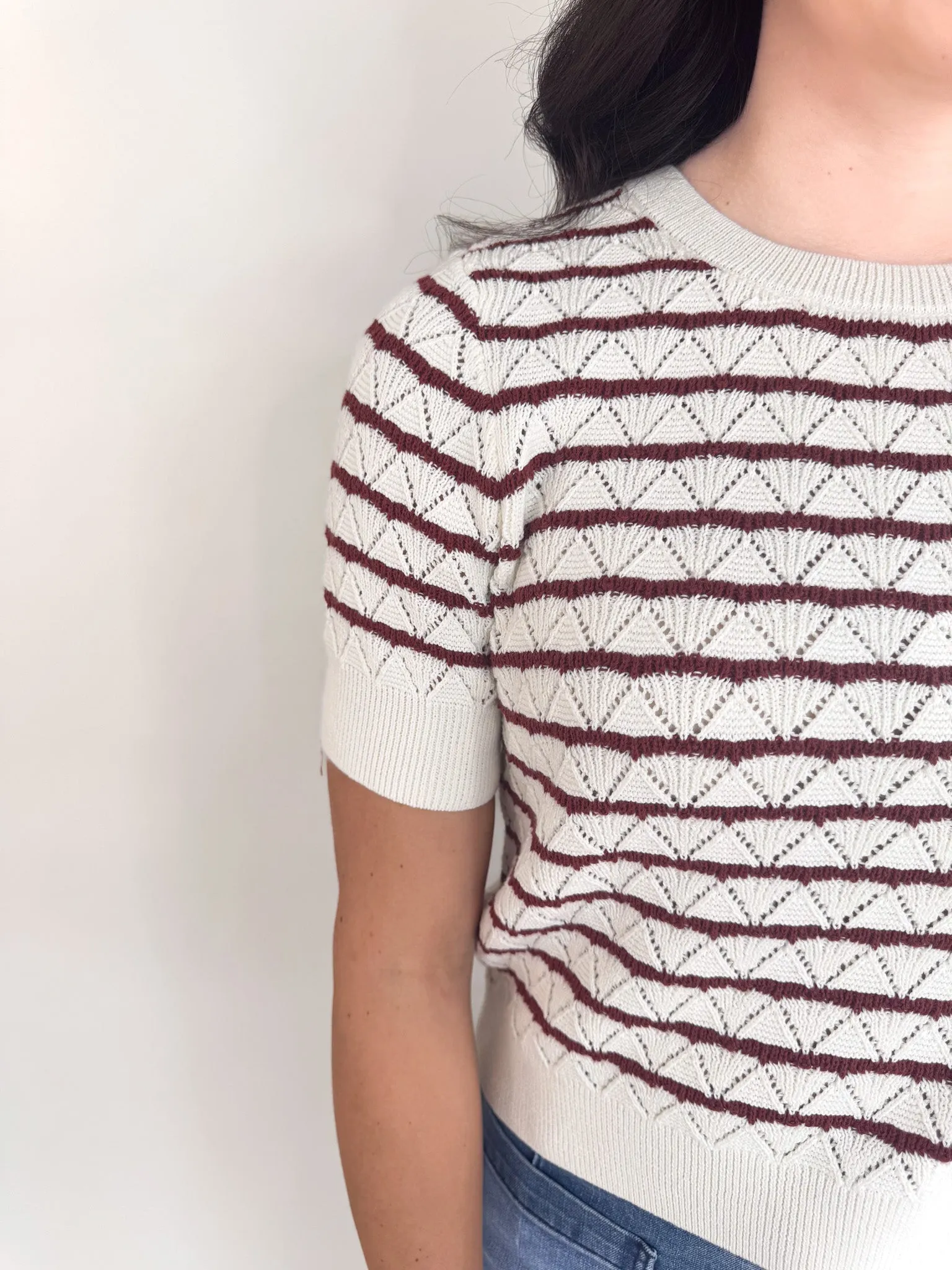 Norris Marshmellow Stripe Sweater Recycled Material Composition Snug Layer