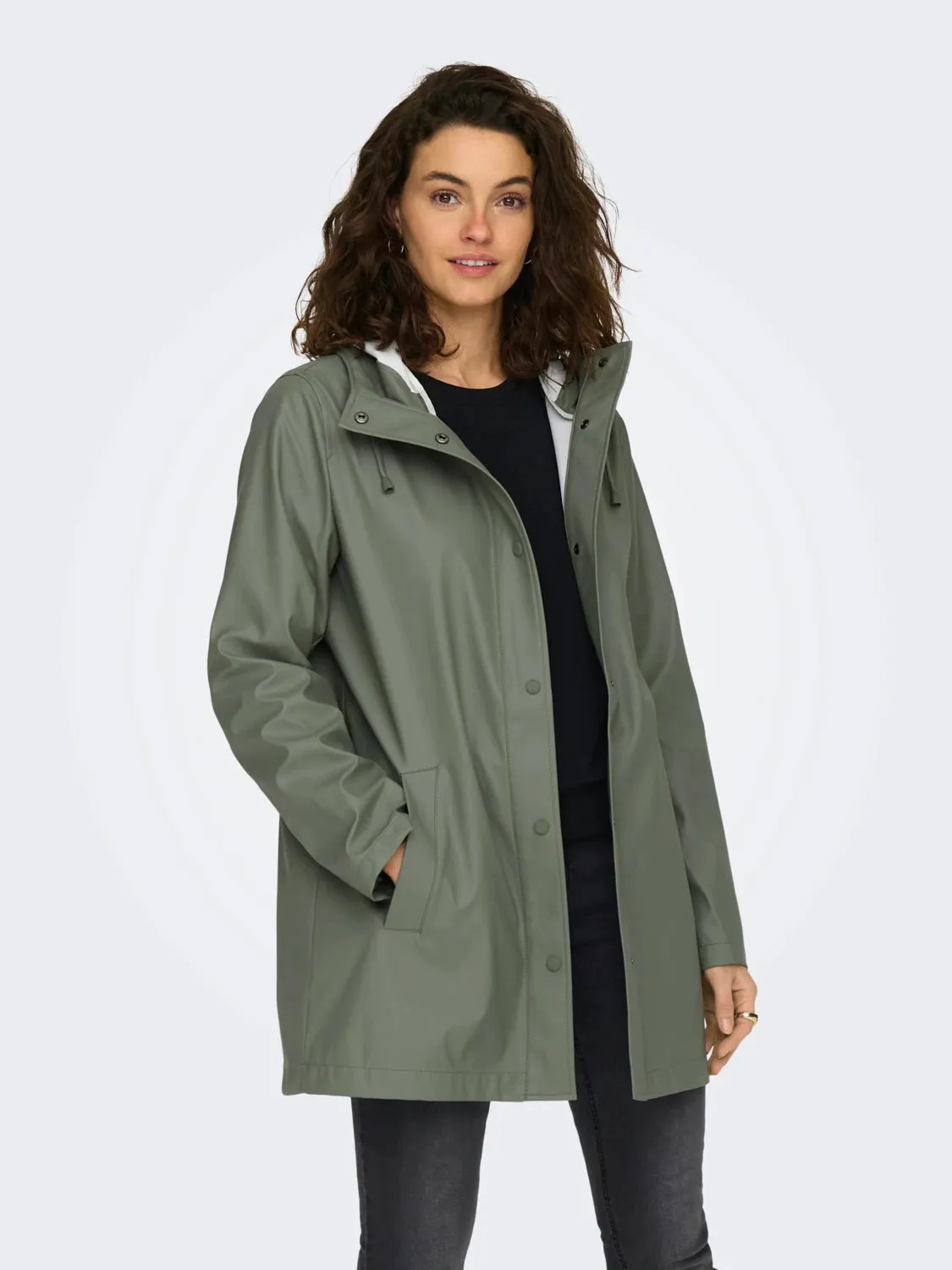 Ellen Raincoat - Agave Green Flexible Fiber Fill
