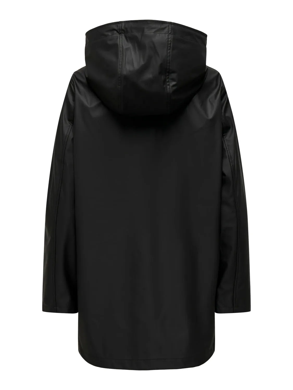 Water Resistant Fabric LowProfileStitching Ellen Raincoat - Black