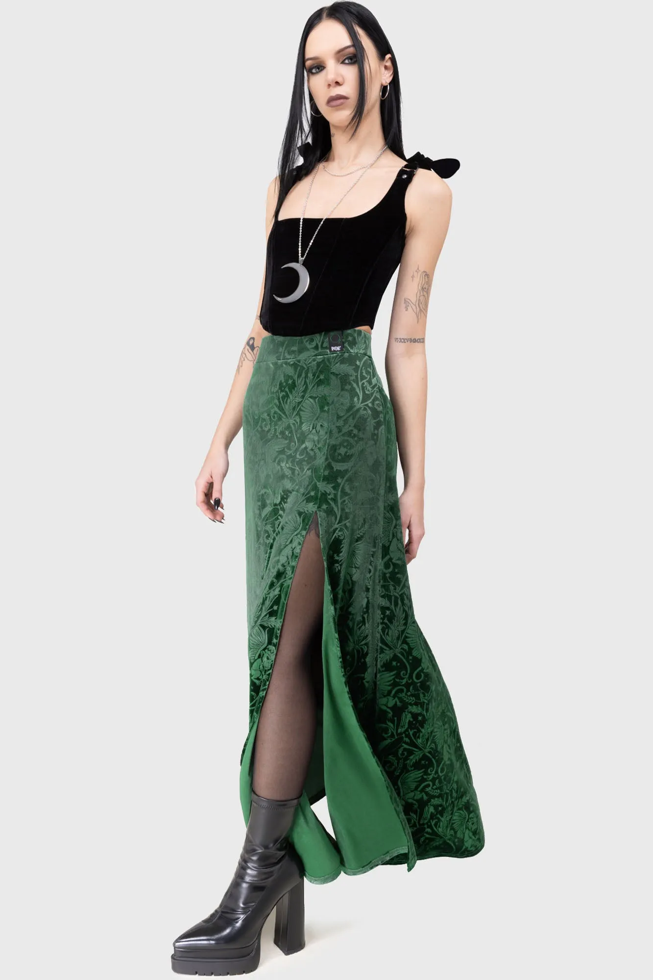 Emerald Envy Maxi Skirt Effortless Feel