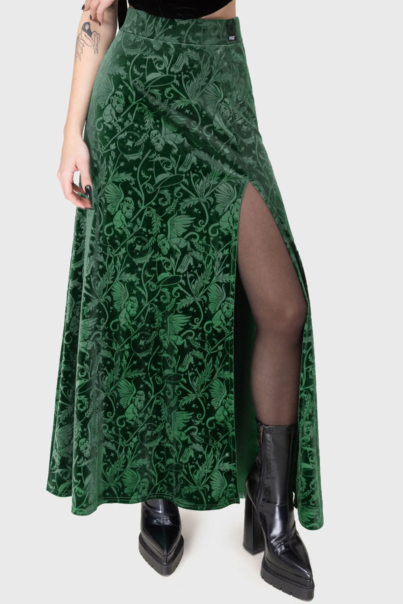 Emerald Envy Maxi Skirt Layered Structure