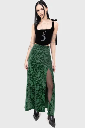 Faux Leather Emerald Envy Maxi Skirt