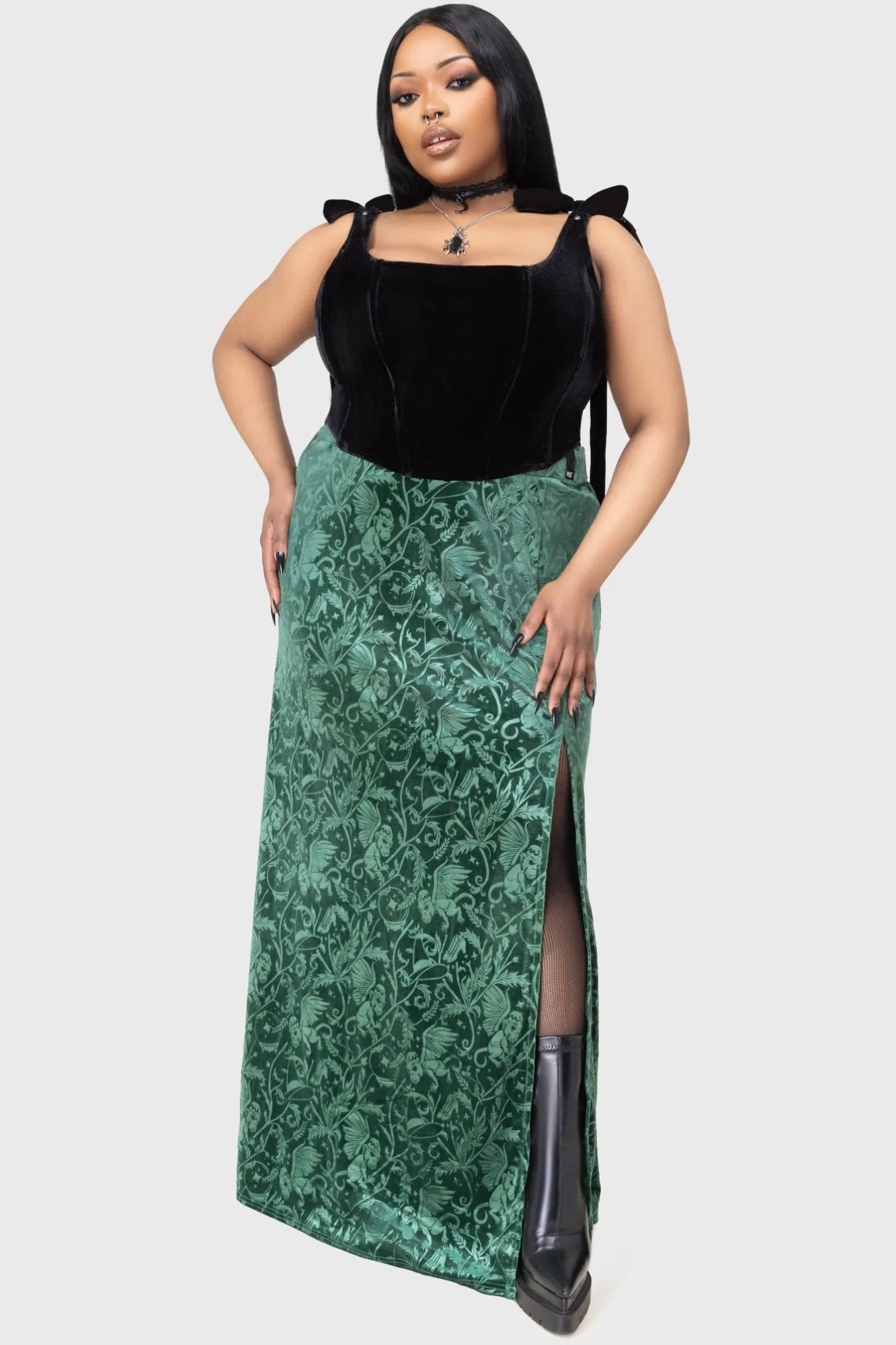 Custom made Ombre effect Emerald Envy Maxi Skirt