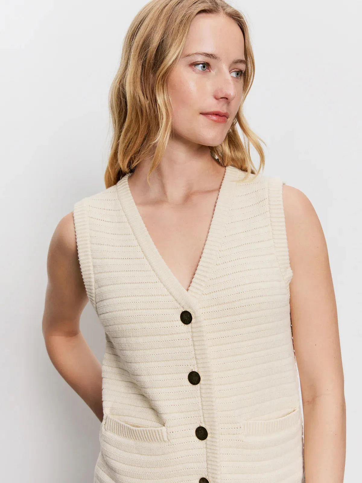 Bio Based Textile Innovation Emery Macrame Sweater Vest