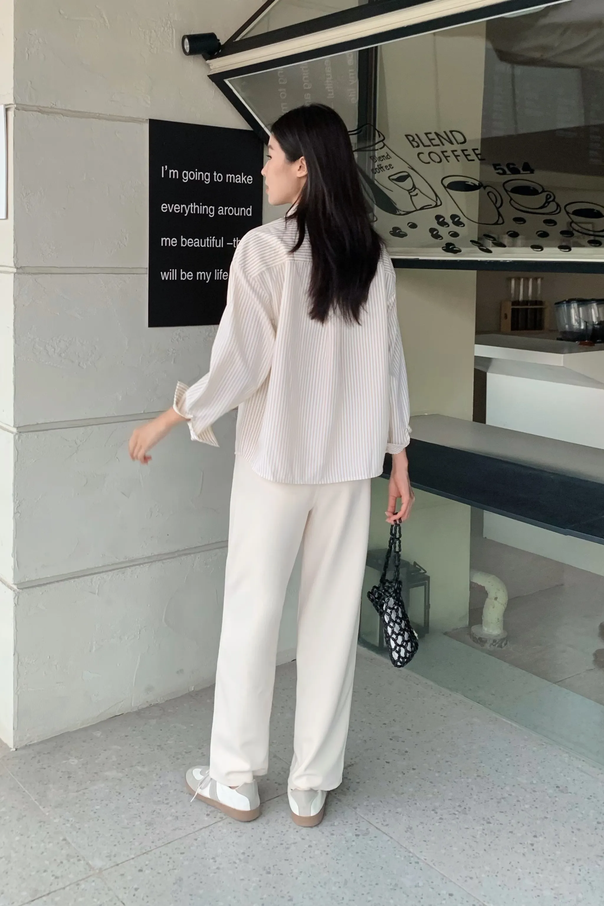 Emmy Stripe Pocket Shirt Vanilla Yellow OdorResistantTechnology Ribbed Hem