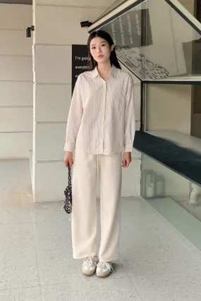 Comfy Fit Emmy Stripe Pocket Shirt Vanilla Yellow