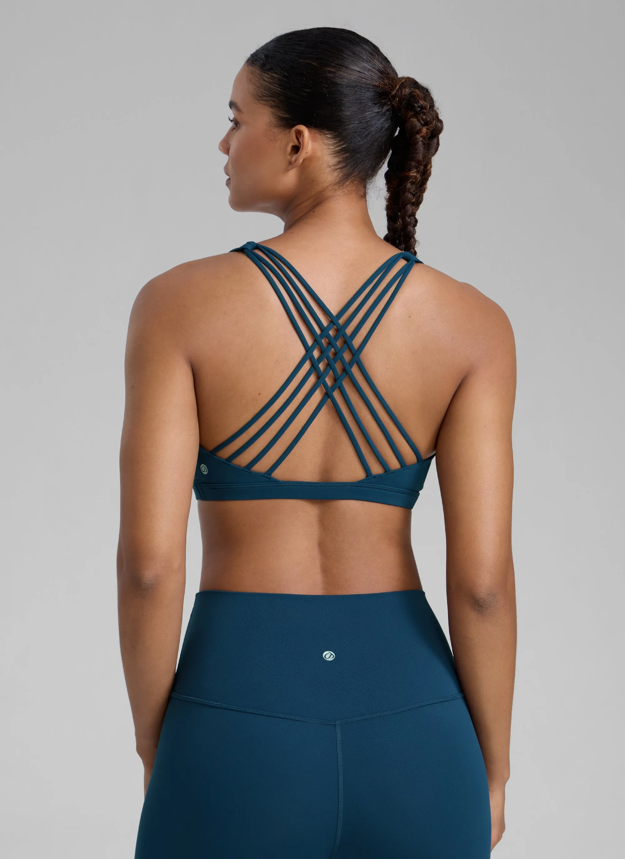 Nakedfeel Low Cut Strappy Bra (8 Straps) Anti Chafe Lining Low-intensity workouts