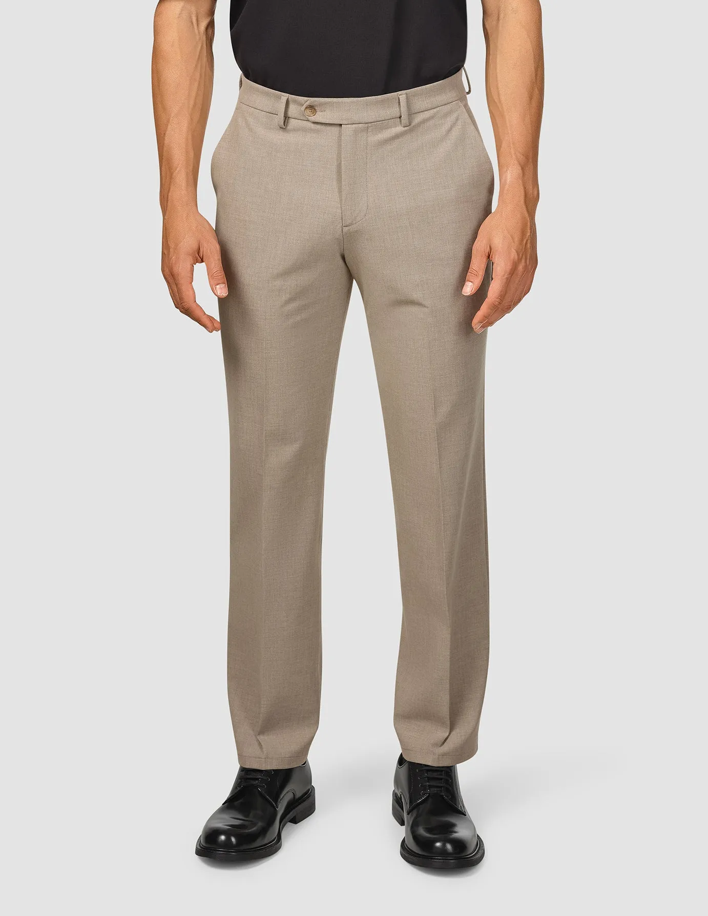 Ventilated Panels Work Ready Essential Suit Pants Relaxed Fit Beige Melange