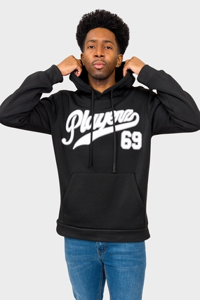 Playerz 69 Chenille Patch Fleece Sweater Belted Style