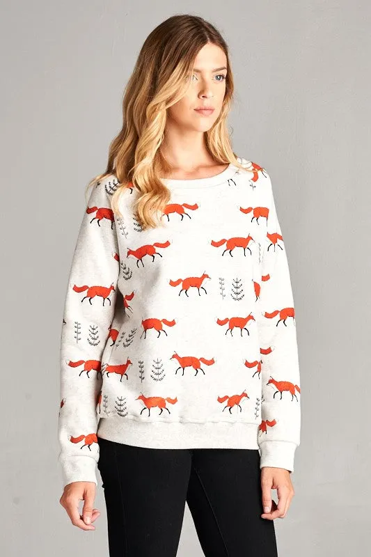 Red Fox Sweatshirt Cozy Fit Breathable Style