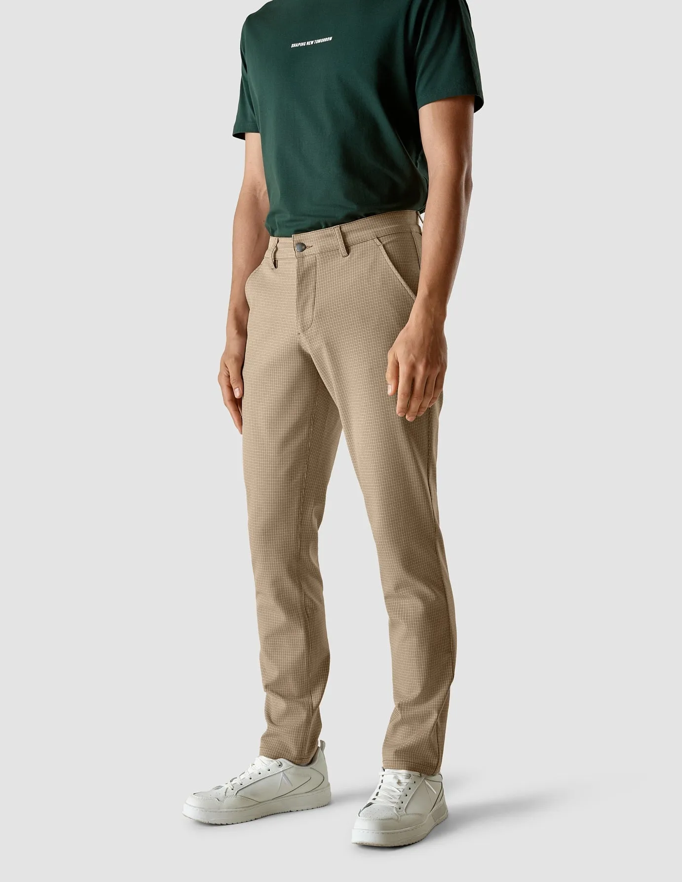 Moisture Lock Technology Layer Friendly Essential Pants Regular Plaid Khaki