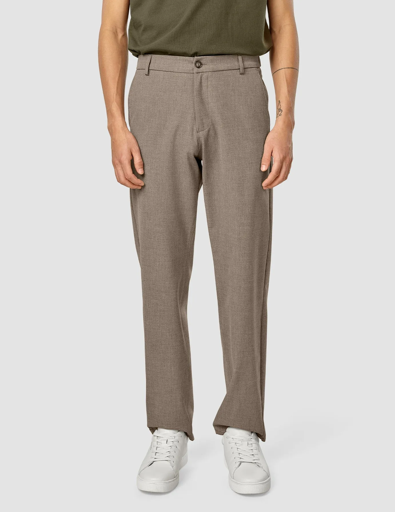 Everyday Essential Zip-off legs Essential Pants Relaxed Fit Dark Beige Melange