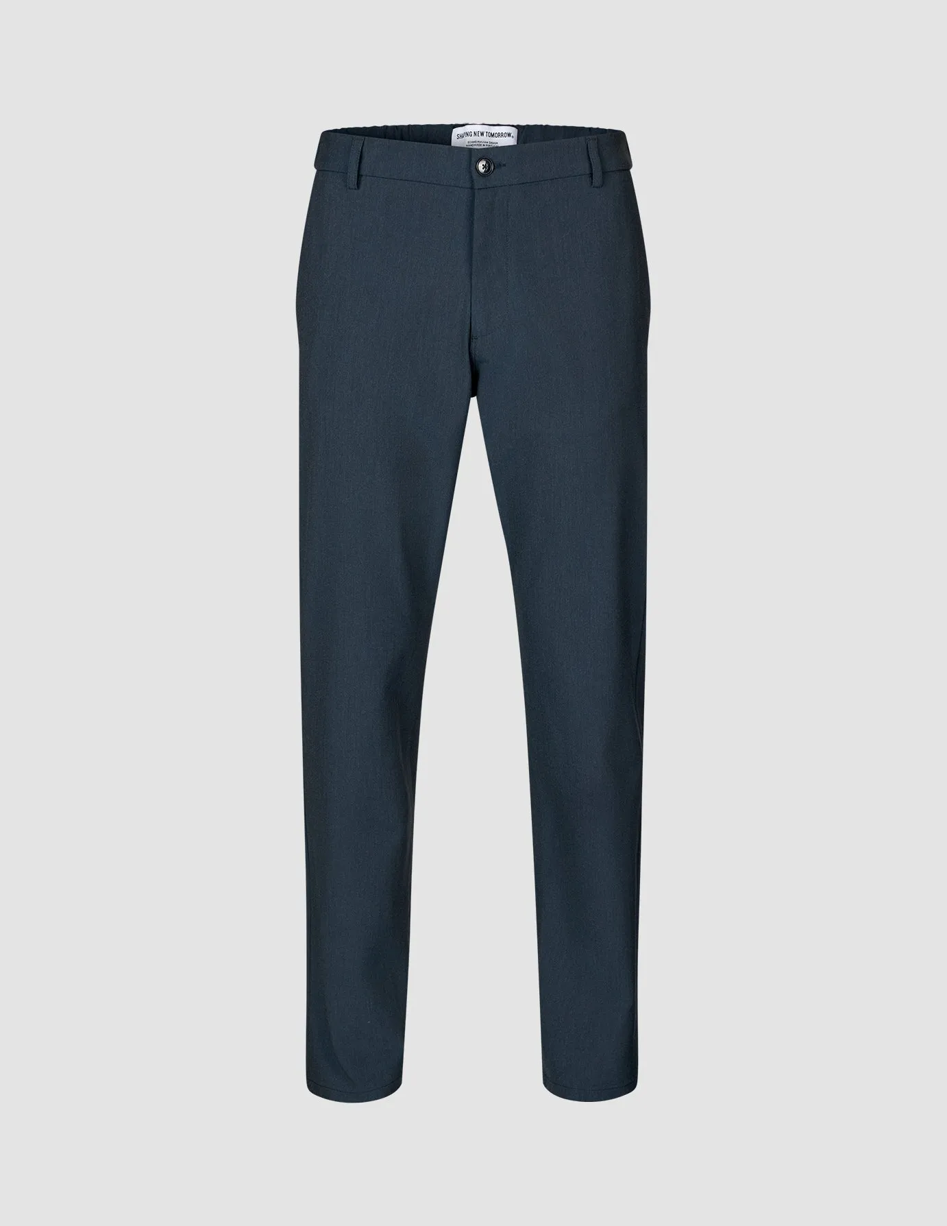 Curved Waistline Essential Pants Relaxed Fit Navy Melange