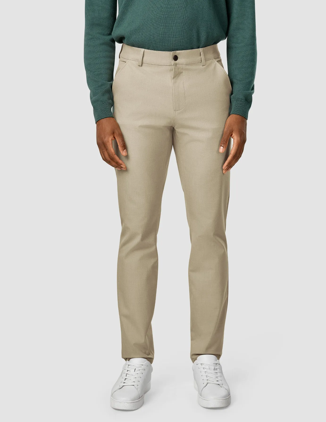 Wrinkle Resistant Finish Rubberized grip Essential Pants Slim Moonstone Melange