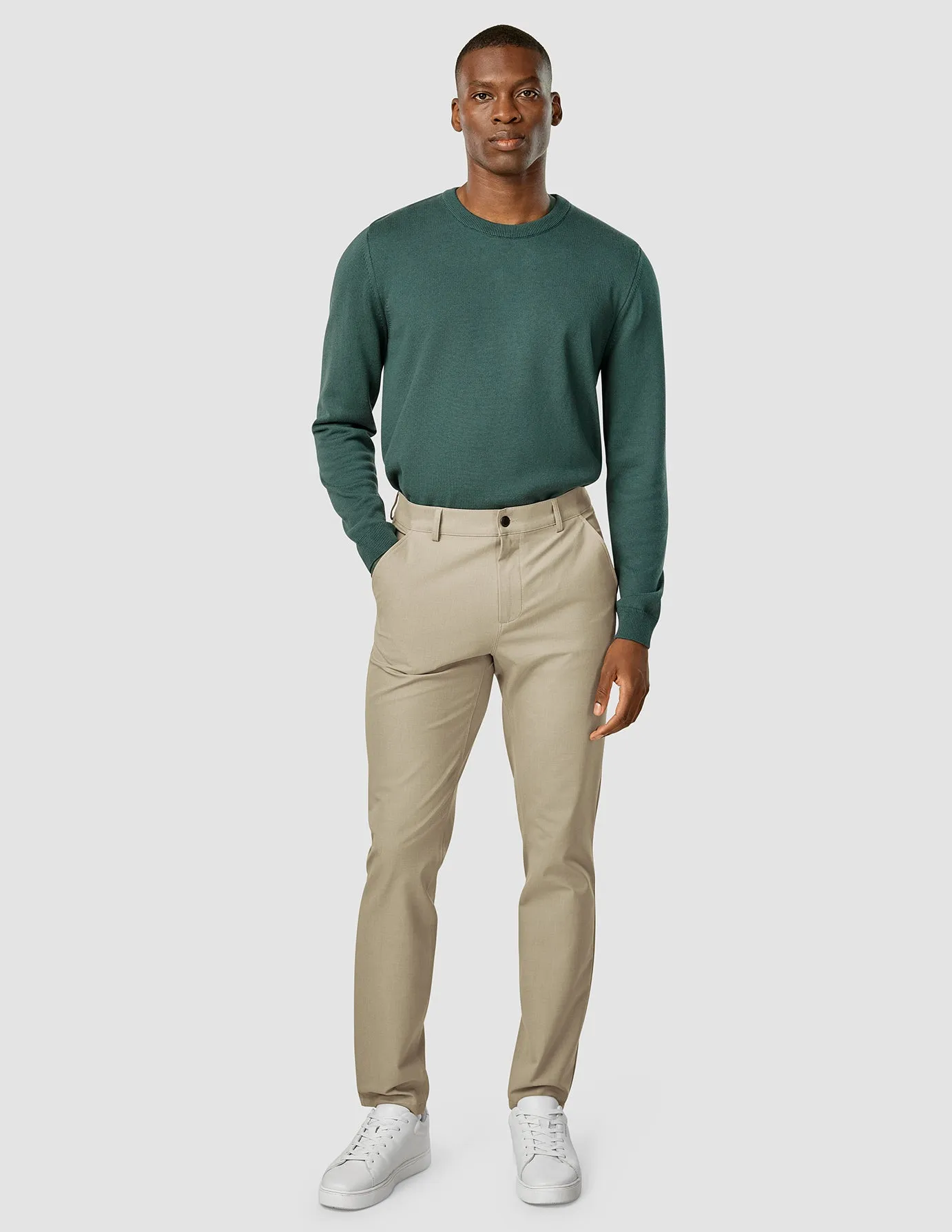 Essential Pants Slim Moonstone Melange Light Fit Non Iron Technology