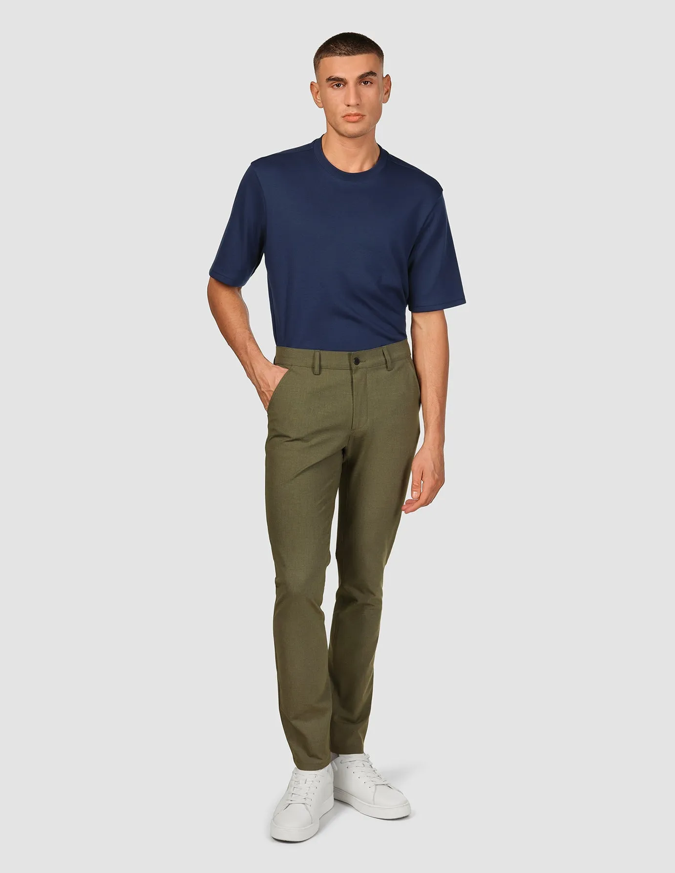Essential Pants Slim Remote Green Melange Breathable mesh