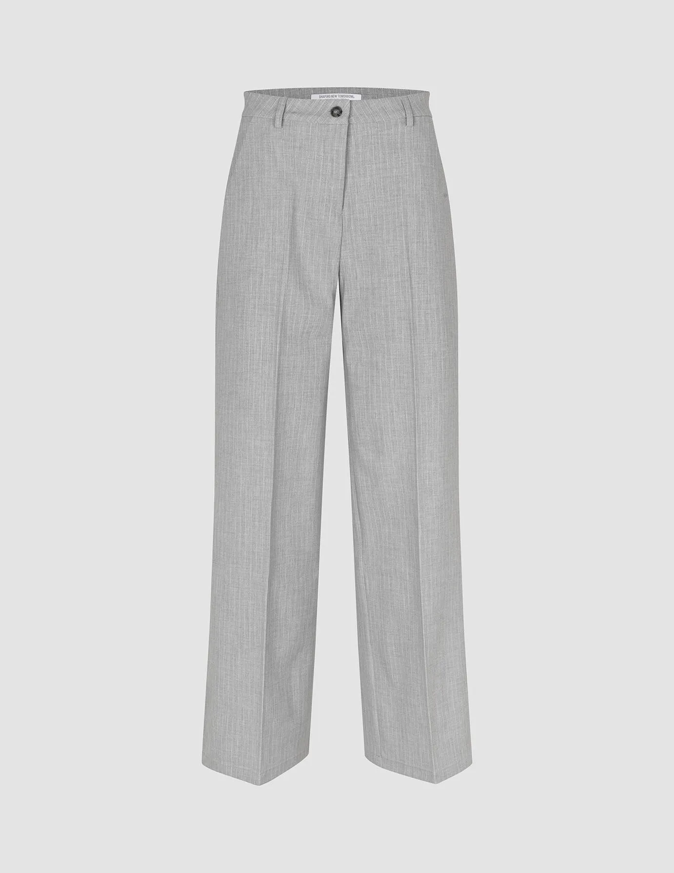 Essential Pants Wide Light Grey Pinstriped Street Utility