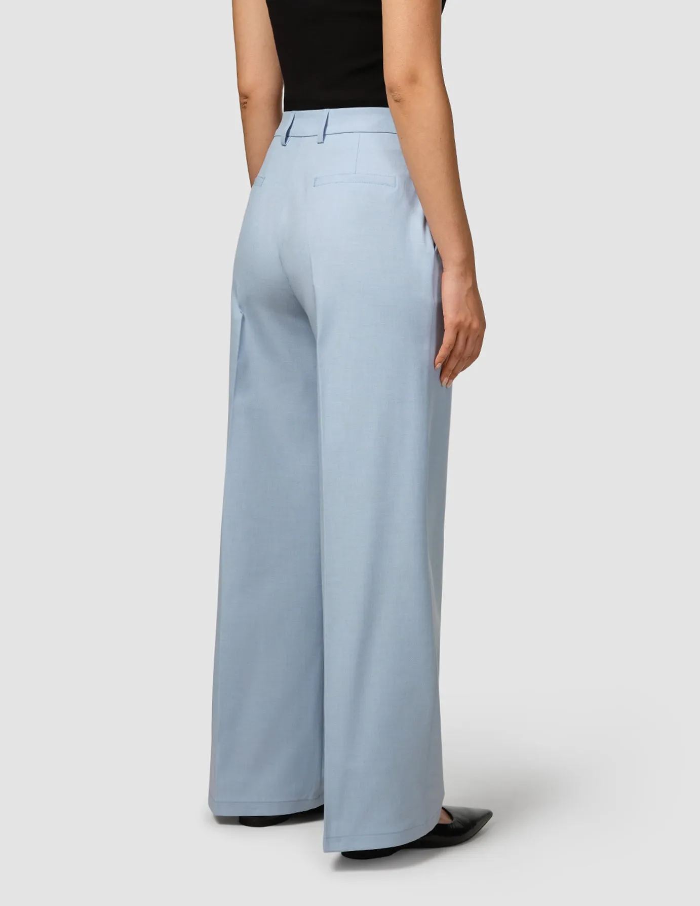 Essential Pants Wide Sky Blue Melange StretchFabric FrictionResistantEdging